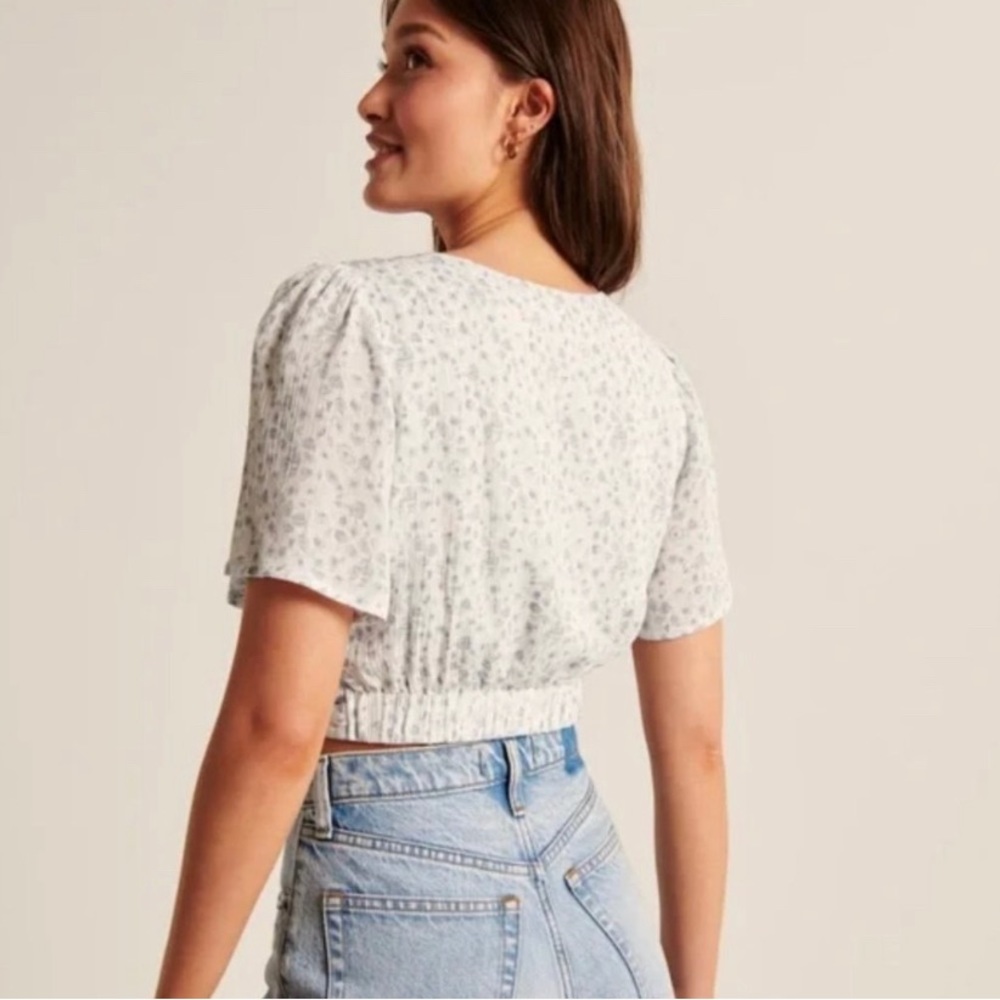 Knot-Front Flutter Sleeve Top | Abercrombie & Fit… - image 4